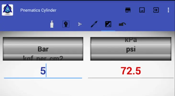 Pneumatic Cylinder Calculator android App screenshot 0