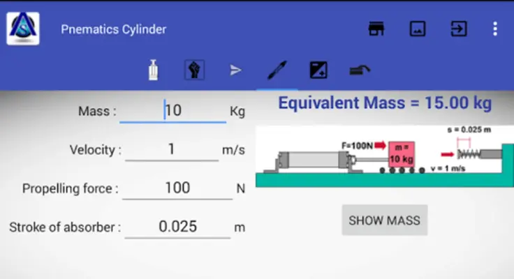 Pneumatic Cylinder Calculator android App screenshot 1