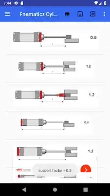 Pneumatic Cylinder Calculator android App screenshot 5